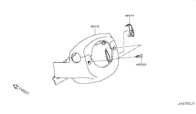 2017 Nissan Rogue Sport Cover Set-Steering Column Diagram for 48470-6FK0A