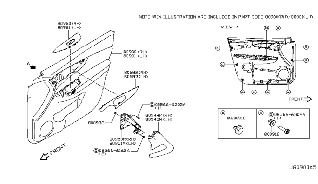 2019 Nissan Rogue Sport Grip Assy-Front Door,RH Diagram for 80950-DF30B