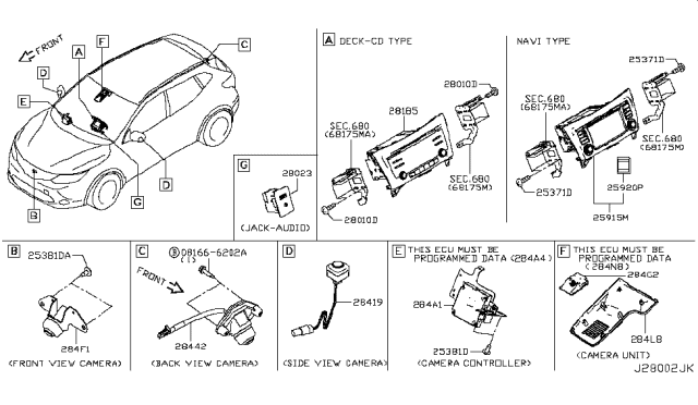 2018 Nissan Rogue Sport Audio & Visual Diagram 2