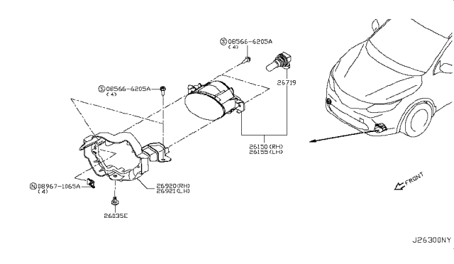 2018 Nissan Rogue Sport Fog,Daytime Running & Driving Lamp Diagram