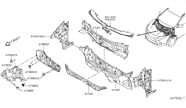 2019 Nissan Rogue Sport Dash Panel & Fitting Diagram