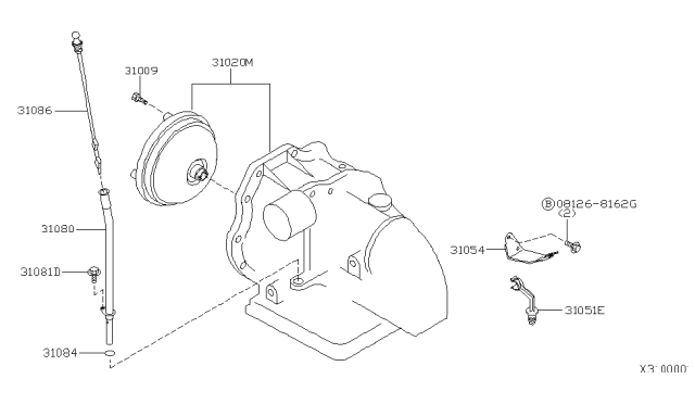 1996 Nissan Sentra Auto Transmission,Transaxle & Fitting Diagram 1