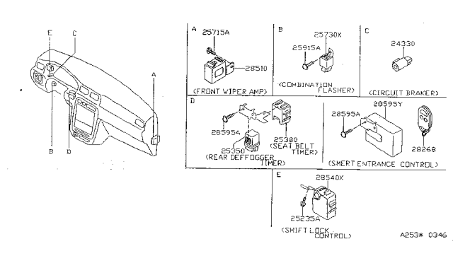 1997 Nissan Sentra FLASHER-Combination Diagram for 25730-F4300