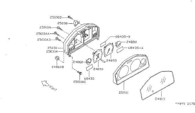 1995 Nissan Sentra Instrument Meter & Gauge Diagram 1