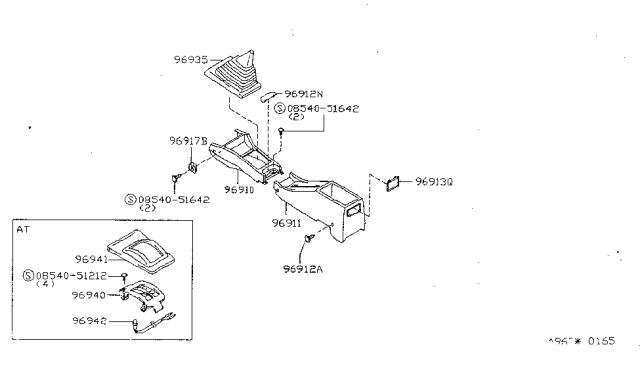 1996 Nissan Sentra Console Box Diagram 1