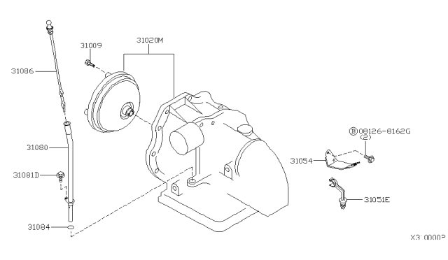 1998 Nissan Sentra Auto Transmission,Transaxle & Fitting Diagram 2