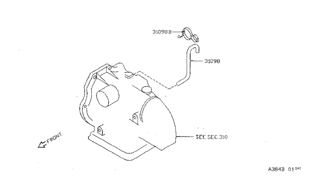 1996 Nissan Sentra Breather Piping (For Front Unit) Diagram 2