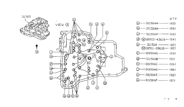 1999 Nissan Sentra Control Valve (ATM) Diagram 3