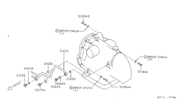 1999 Nissan Sentra Auto Transmission,Transaxle & Fitting Diagram 4