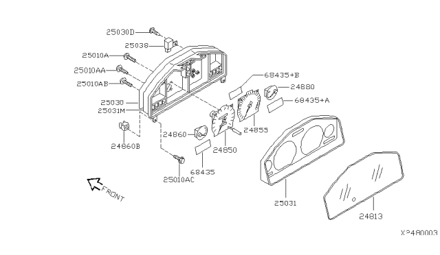 1997 Nissan Sentra Plate Assy-Printed Circuit Diagram for 24814-1M009