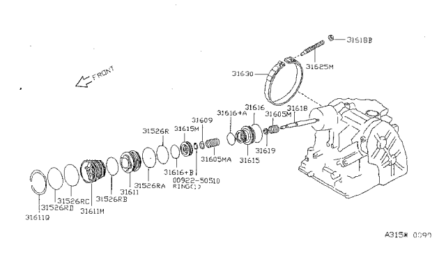 1997 Nissan Sentra Clutch & Band Servo Diagram 5