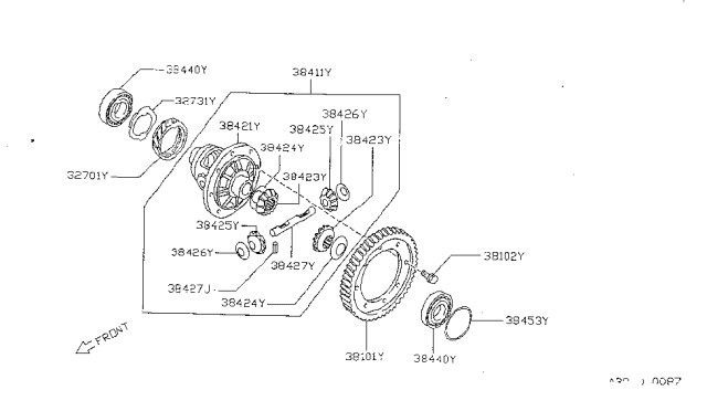 1999 Nissan Sentra Front Final Drive Diagram 4