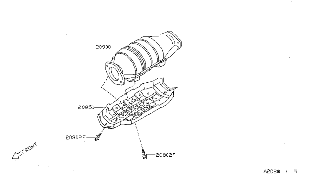 1997 Nissan Sentra Lower Shelter Diagram for 20853-78J01