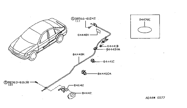 1999 Nissan Sentra Protector Diagram for 24271-F4200