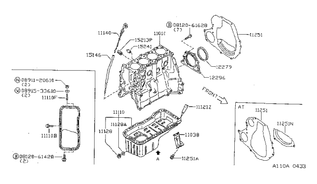 1998 Nissan Sentra Bolt Diagram for 01121-06591