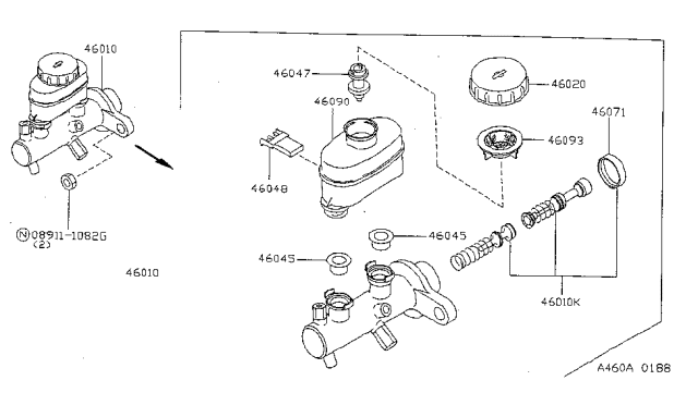 1997 Nissan Sentra Brake Master Cylinder Diagram 2