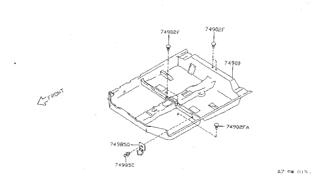 1997 Nissan Sentra Floor Trimming Diagram