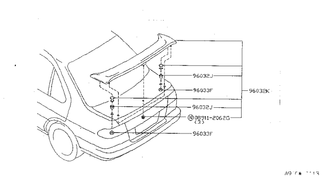 1997 Nissan Sentra Air Spoiler Diagram