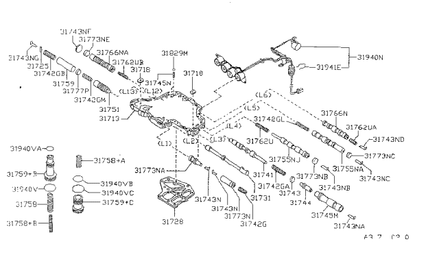 1999 Nissan Sentra Control Valve (ATM) Diagram 5