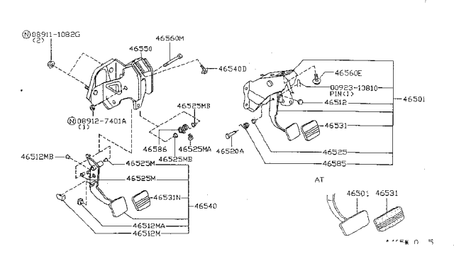 1995 Nissan Sentra Pin-FULCRUM,W/ASIST Bracket Diagram for 46560-4B000