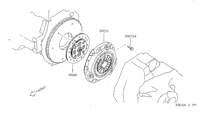 1999 Nissan Sentra Cover ASY-CLCH Diagram for 30210-53J19