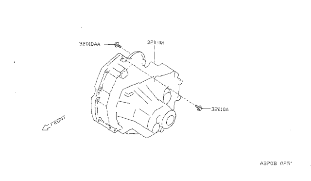 1999 Nissan Sentra Manual Transmission, Transaxle & Fitting Diagram 2