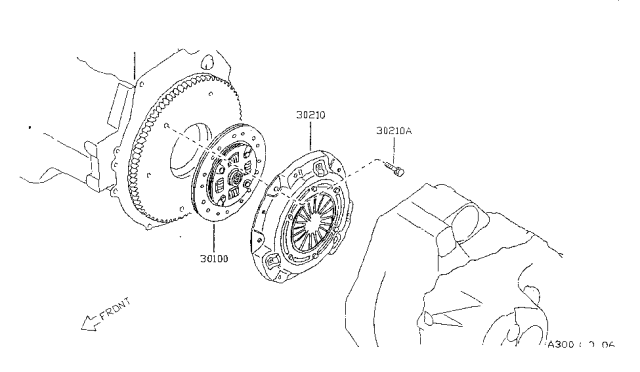 1999 Nissan Sentra Clutch Cover,Disc & Release Parts Diagram 2