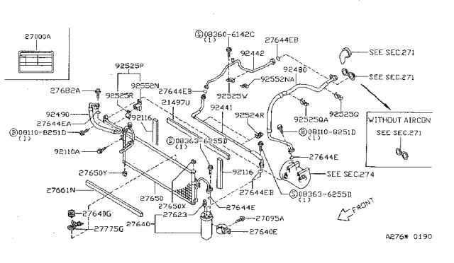 1998 Nissan Sentra Tank Assy-Liquid Diagram for 92131-F4301