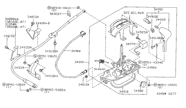 1997 Nissan Sentra Auto Transmission Control Device Diagram 1