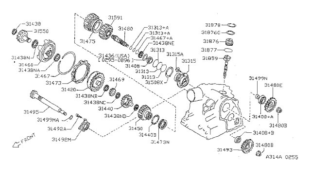 1996 Nissan Sentra Cap-Governor Diagram for 31876-31X01