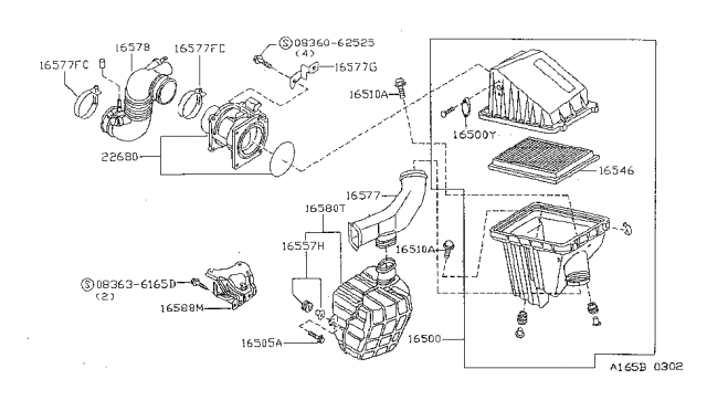 1998 Nissan Sentra Air Cleaner Diagram 2