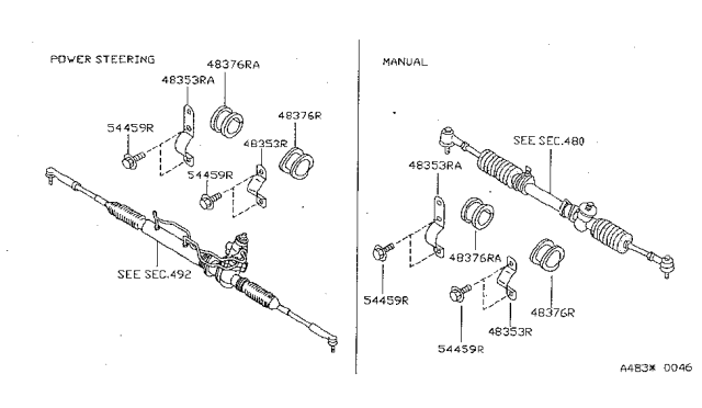 1998 Nissan Sentra Steering Gear Mounting Diagram