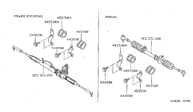 1998 Nissan Sentra Bolt Diagram for 54459-0M015