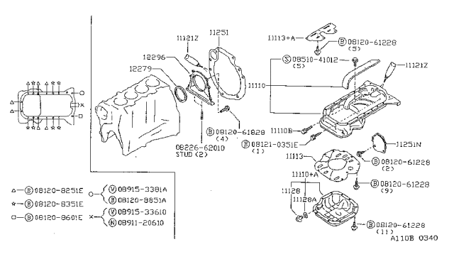 1998 Nissan Sentra Pan Assy Oil Diagram for 11110-F4100