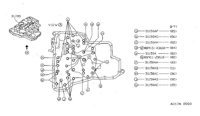 1999 Nissan Sentra Control Valve (ATM) Diagram 1
