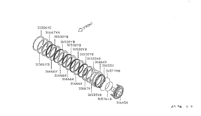 1997 Nissan Sentra Plate Assembly-Drive Diagram for 31532-31X10