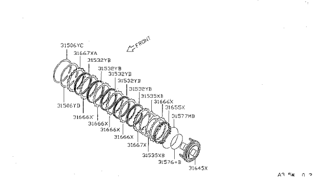 1997 Nissan Sentra Clutch & Band Servo Diagram 1