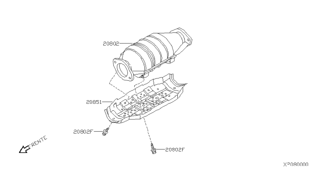 1999 Nissan Sentra Catalyst Converter,Exhaust Fuel & URE In Diagram 2