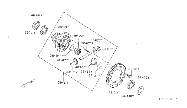 1998 Nissan Sentra Front Final Drive Diagram 3