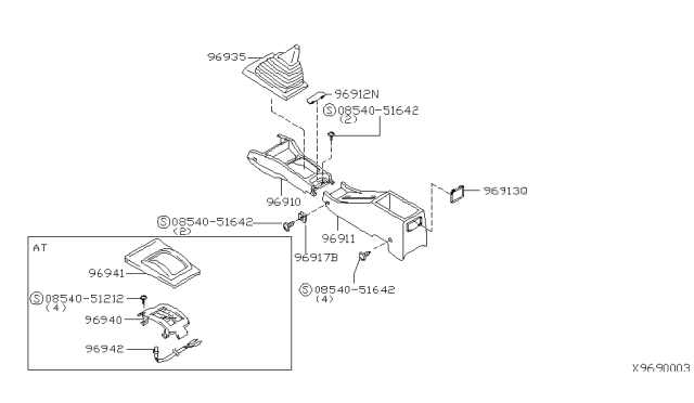 1998 Nissan Sentra Console Box Diagram 1