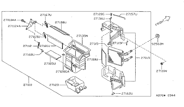 1997 Nissan Sentra Heater & Blower Unit Diagram 2