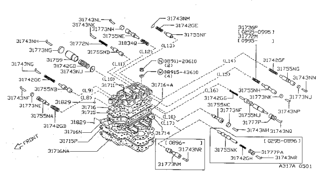 1998 Nissan Sentra Control Valve (ATM) Diagram 8