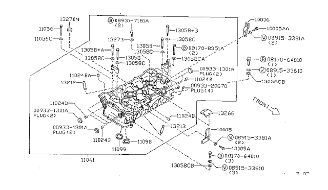 1999 Nissan Sentra Cylinder Head & Rocker Cover Diagram 2