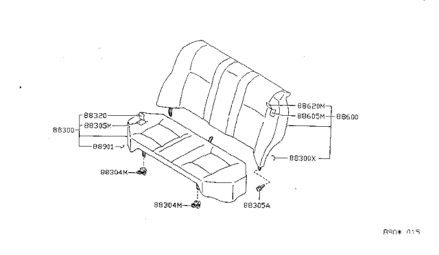 1997 Nissan Sentra Rear Seat Diagram 1