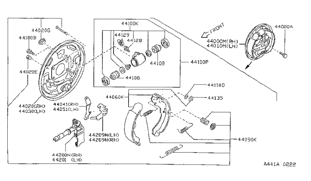 1997 Nissan Sentra Cylinder Wh Diagram for 44100-50C13