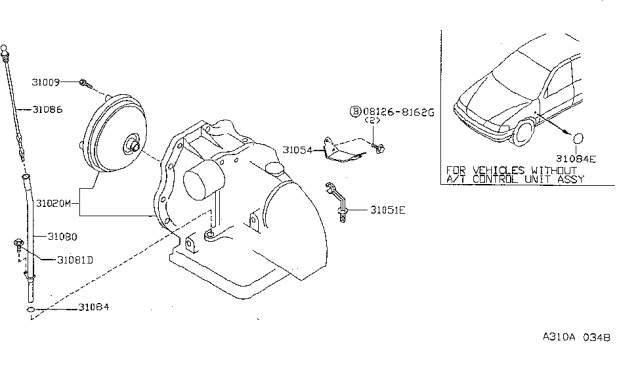 1998 Nissan Sentra Auto Transmission,Transaxle & Fitting Diagram 9