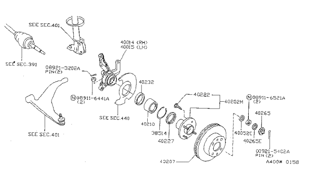 1996 Nissan Sentra Rotor Disc Diagram for 40206-F4300