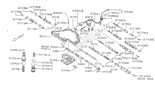 1998 Nissan Sentra Control Valve (ATM) Diagram 5