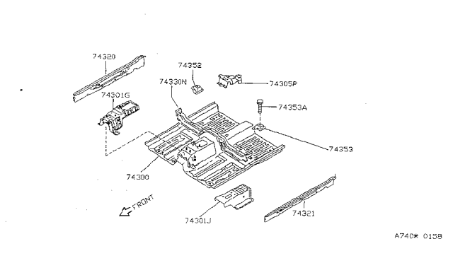 1995 Nissan Sentra Floor Panel Diagram