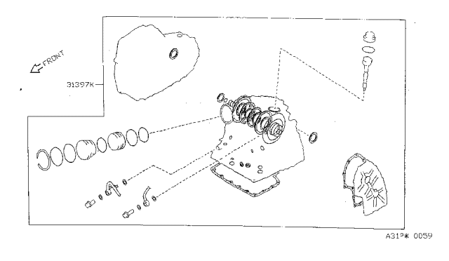 1997 Nissan Sentra Gasket & Seal Kit (Automatic) Diagram 1